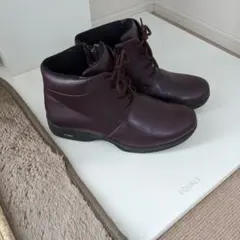 ダークパープル ブーツ ジッパー付き