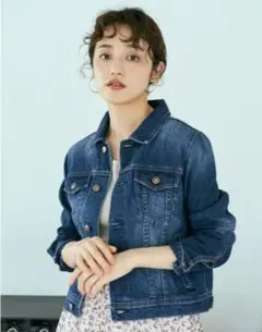 アースミュージックアンドエコロジー　Gジャン　デニム　インディゴブルー