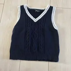 COMME CA ISM ネイビー Vネックベスト 90 最終値下げ