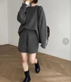 マチャット machatt ラムズウールニット ショートパンツ セットアップ