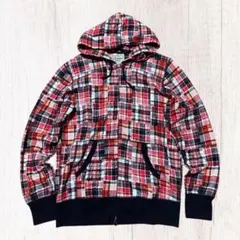圭*佑様 OLD UNIQLO チェック　ダブルジップパーカー y2k arch 00s OLD UNIQLO チェック ダブルジップパーカー 短丈 y2k - メルカリ