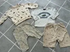 恐竜セット　長袖Tシャツ　長袖トレーナー　ハーフパンツ　レギンス　90cmセット