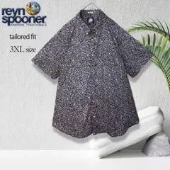 【希少】レインスプーナー 総柄 アロハシャツ 半袖 パイナップル 3XL