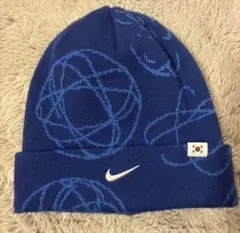 Nike 青色 抽象模様 ニット帽　ナイキ　ビーニー