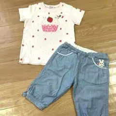 MIKI HOUSE うさこ　ワッペン　Tシャツ パンツ セット 100cmのサムネイル