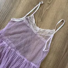 Wcloset レース　キャミワンピース　ピンク