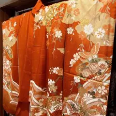 【美品】朱赤色×金彩が華やぐ古典柄振袖／成人式・前撮りにおすすめ