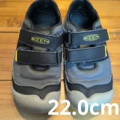 KEEN スニーカー グレー/ブラック/イエロー ベルクロ（22.0cm）