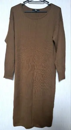 【UNIQLO】ブラウン ニットロングワンピース 長袖M ユニクロ☆