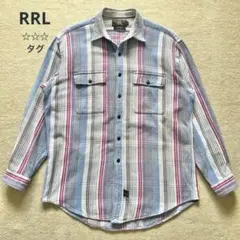 RRL ダブルアールエル　フランネル　ネルシャツ　ヘビネル　90s 三ツ星タグのサムネイル