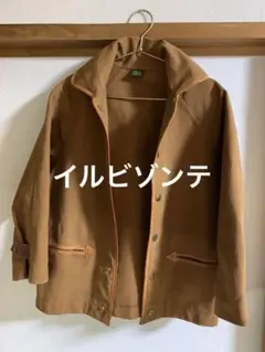 最終お値下げ！イルビゾンテ　ダック地　ジャケットコート　キャメル　ヌメ革