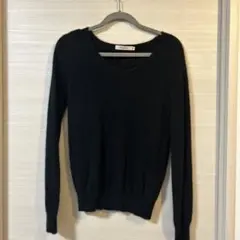 MOUSSY ブラック Vネック 長袖ニット