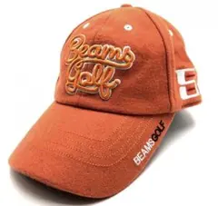 【美品】ビームスゴルフ キャップ オレンジ×白