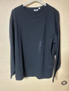 新品タグ付完売レア ユニクロU ウォッシュコットンクルーネックTシャツ L 黒のサムネイル