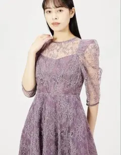 snidel パワーショルダーレースドレス 結婚式 ドレス オケージョン