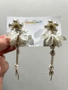 花モチーフ ロングピアス　ウェディング　結婚式