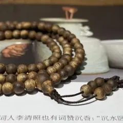 カンボジア産「菩薩棋（ボサツキ）」沈香、沈水級天然木 数珠