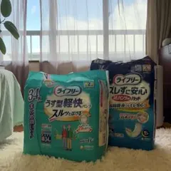 ライフリー うす型軽快パンツ Sサイズ 34枚&紙パンツ用パッド34枚２個セットのサムネイル