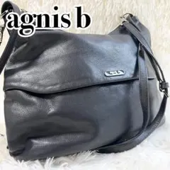 【2way】 極美品 agnis b ショルダーバッグ リュック レザー 黒