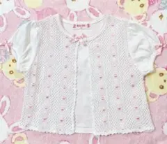 メゾピアノ　はしごリボンのボレロ　90 80 カーディガン