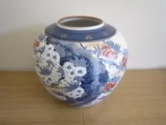 九谷焼　吉巨　梅の木　壺　つぼ　花瓶　花器　陶器　フラワーベース
