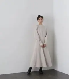 【美品】ナチュラルビューティーベーシック＊ふくれダイヤジャガードフレアースカート