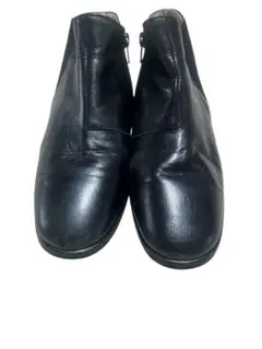 黒いレザーウェッジヒールブーツ　24㎝