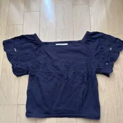ネイビー 花柄刺繍 カットソー　31 sons de modeのサムネイル