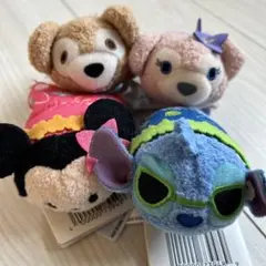 アウラニ　ツムツム　ミニー　スティッチ　ダッフィー　シェリーメイ4つセット