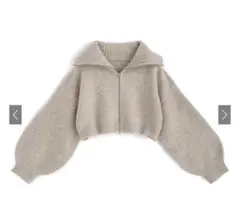 GRL ダブルジップウールミックスニットショート丈カーディガン【an1471】