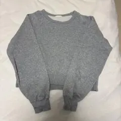 GUグレー M クルーネック トレーナー