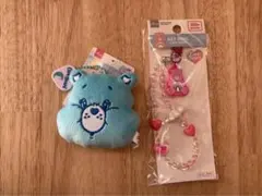 ケアベア フェイスマスコットキーホルダー キーリング 2点セット