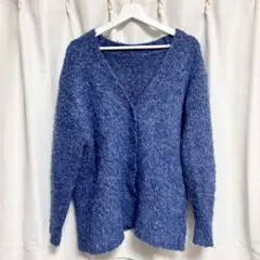 【着画あり】RETRO GIRL ニットカーディガン 青
