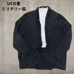 US古着 ドレープガウン 黒 ミリタリーMIX XL サムホールのサムネイル