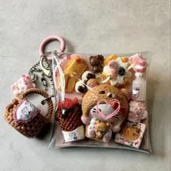 ガチャ詰めポーチ ピンク ブラウン ブラウニー アイスクリーム カゴバッグ