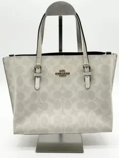 COACH コーチ 2wayモリー トートバッグ シグネチャー　ホワイト