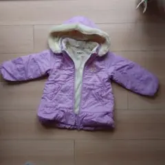 中綿コート フード付き 紫色