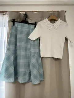 ロペピクニック 半袖ニット＋チェックスカート