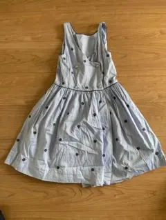 花柄刺繍 ノースリーブワンピース ライトブルーのサムネイル