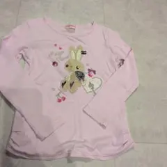 mezzo piano 長袖カットソー 130cm うさぎモチーフ