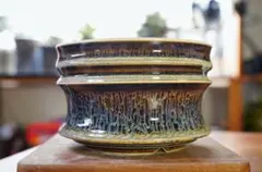 手作植木鉢 陶器鉢 塊根植物 アガべ Lサイズ 口径15cm A-958のサムネイル