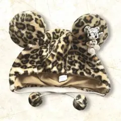 ディズニーランド ファンキャップ ヒョウ柄 ミニーマウス 茶色 帽子