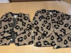 お揃い　2セット美品　ヒョウ柄フリースジャケット 90サイズ