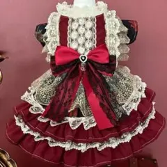犬服 猫服 クリスマス ワンピース レース リボン 小型犬用 ペット服 お姫様風