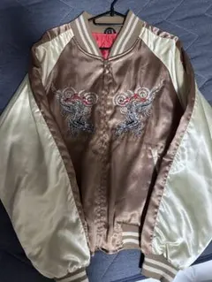 値下☆美品☆Casper John ドラゴン刺繍スカジャン L ブラック 龍