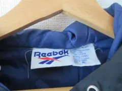 90s Reebok ナイロンジャケット XL ネイビー 黒　古着　刺繍ロゴ