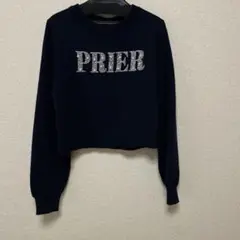 新品★INGNI イング★パール ビジュー ロゴ ニット★ネイビー★Mサイズ