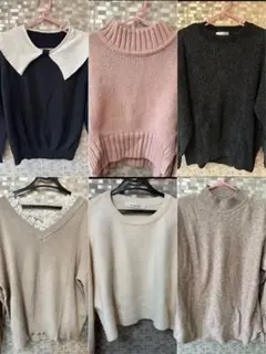セーター　ニット　まとめ売り　黒　白　アイボリー　ピンク　ベージュ