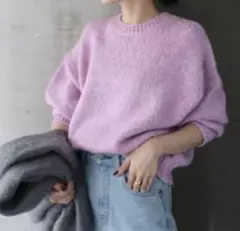 Ungrid カラーモヘア混ルーズニット ピンク　ニット　セーター