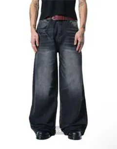 menes Black Matt Baggy Jeans 完売品